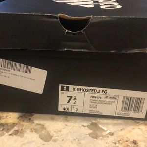 Brand new, never worn Adidas X Ghosted .2 FG. White with gold very lightweight.